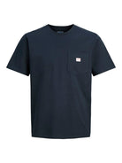 Men's Caleb Short Sleeve Tee-Sky Captain-Ghost Front View
