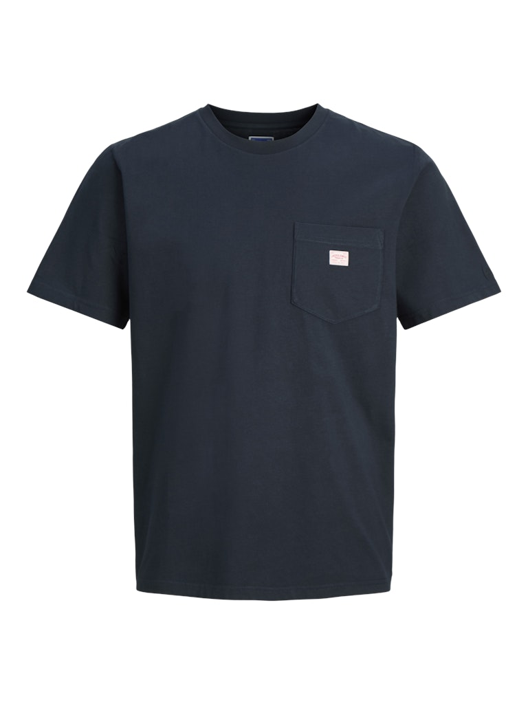 Men's Caleb Short Sleeve Tee-Sky Captain-Ghost Front View