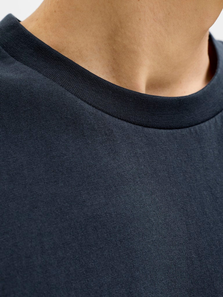 Men's Caleb Short Sleeve Tee-Sky Captain-Neck View