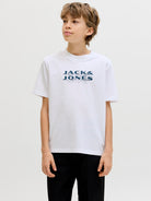 Jack Jones Youths Fusion Junior T-Shirt-Bright White Bright White front view