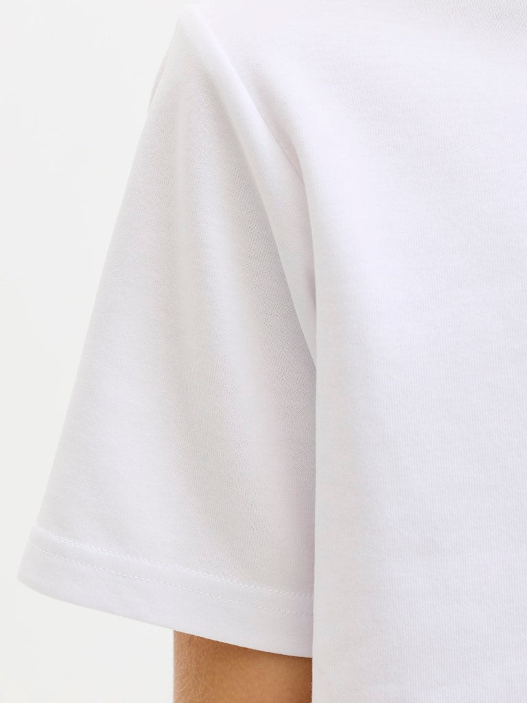 Jack Jones Youths Fusion Junior T-Shirt-Bright White Bright White flat front view