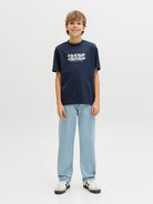 Jack Jones Youths Fusion Junior T-Shirt-Outer Space Outer Space model front view