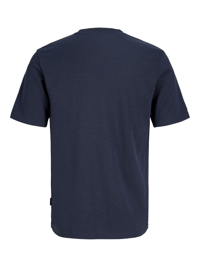 Navy blue t-shirt on a white background