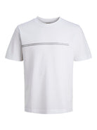 Jack Jones Youths Fusion Chest Brand TeeShort Sleeve Junior-Bright White Bright White front view