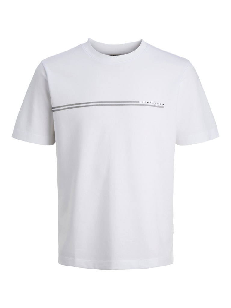 Jack Jones Youths Fusion Chest Brand TeeShort Sleeve Junior-Bright White Bright White front view