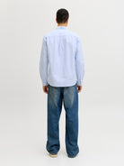 JACK JONES PREMIUM Harvey Oxford Long Sleeve Shirt-Chambray Blue Chambray Blue detail view