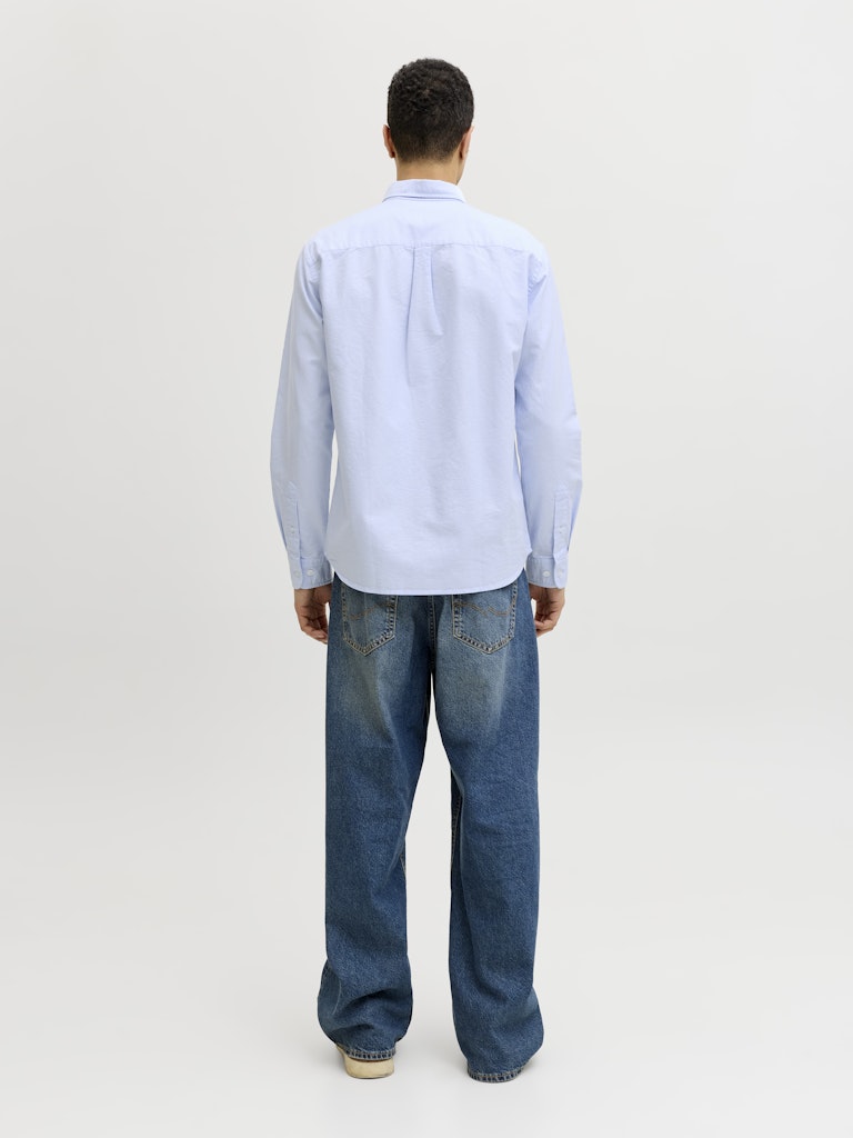 JACK JONES PREMIUM Harvey Oxford Long Sleeve Shirt-Chambray Blue Chambray Blue detail view