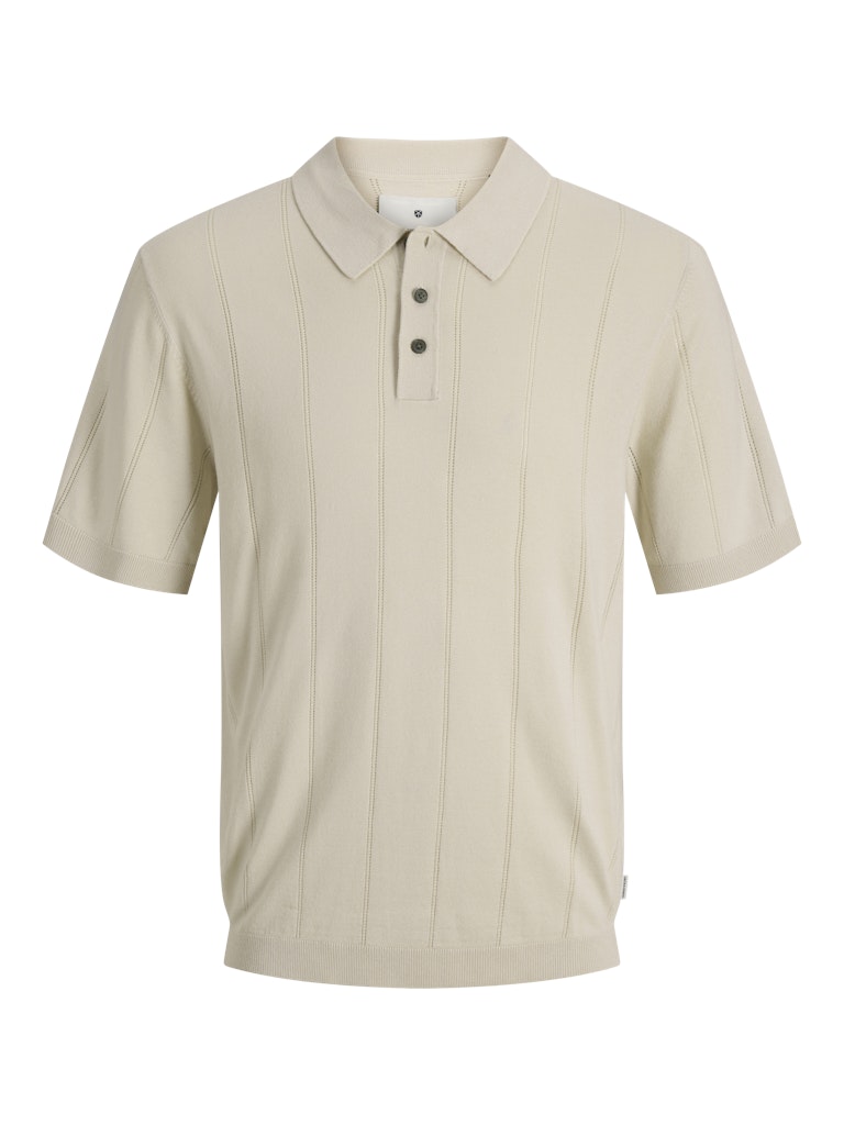 JACK JONES PREMIUM William Structure Knit Short Sleeve Polo-Ancient Scroll Ancient Scroll side view