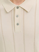 JACK JONES PREMIUM William Structure Knit Short Sleeve Polo-Ancient Scroll Ancient Scroll back view
