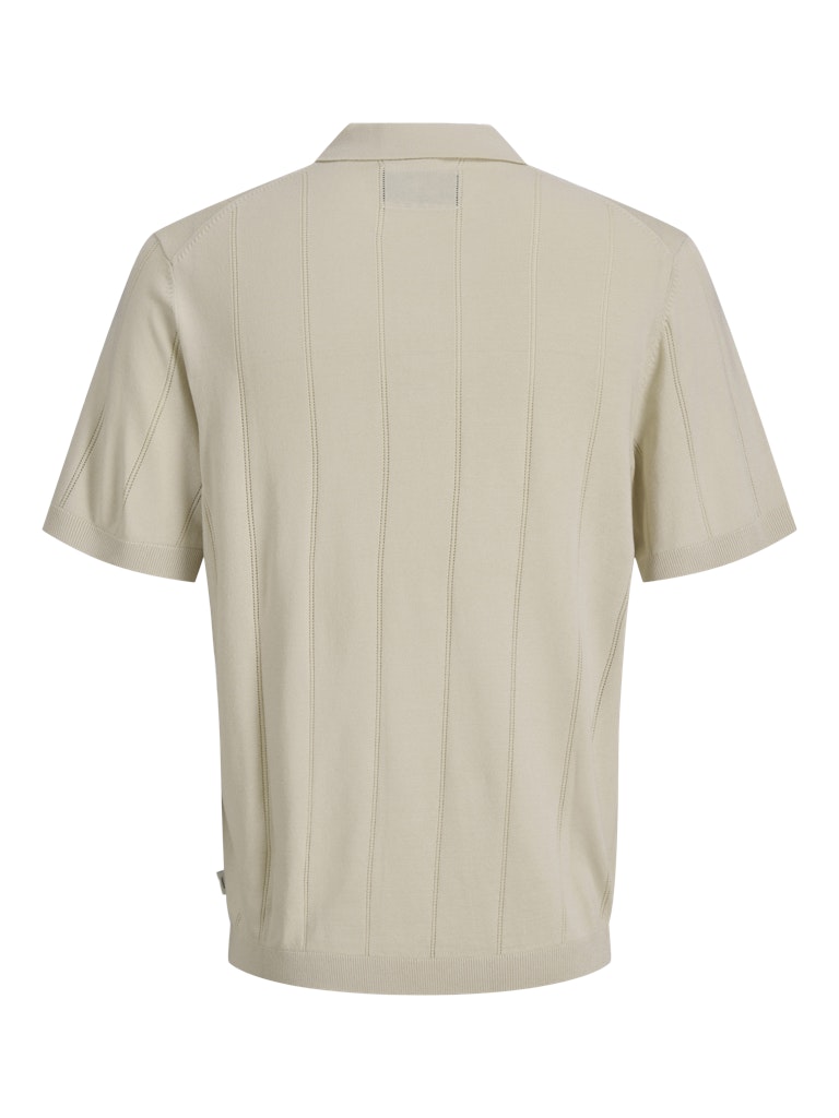 Men's William Structure Knit Short Sleeve Polo-Ancient Scroll-Back View