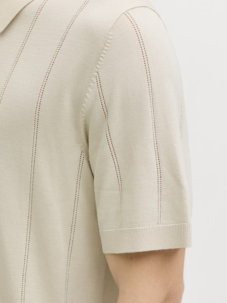 Men's William Structure Knit Short Sleeve Polo-Ancient Scroll-Sleeve View