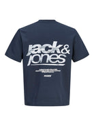 Jack Jones Youths Breeze Back Print Tee-Outer Space Outer Space model front view