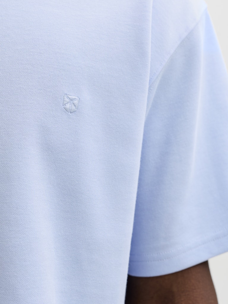 Men's Ethan Short Sleeve Logo Tee-Chambray Blue-Logo View