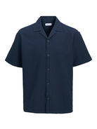 JACK & JONES Global Waffle Resort Navy Shirt Navy front view