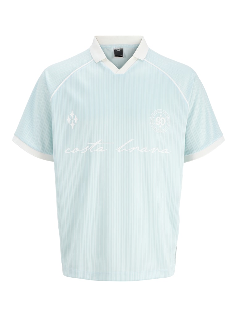 JACK JONES CORE Eterna Football Polo - Omphalodes Omphalodes flat front view
