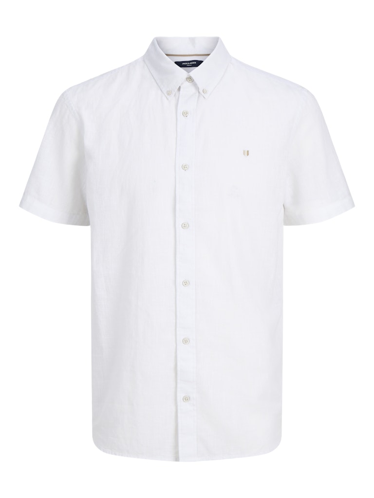 White short-sleeve shirt on a white background