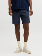 JACK & JONES Jaiden Waffle Resort Navy Short Navy front view