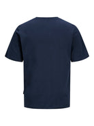 Jack Jones Youths Devin Daytona Print Junior Boy Navy Tee Navy Blazer model front view