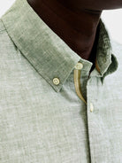 JACK JONES PREMIUM Summer Linen Blend Shield Shirt - Green Green alternate view