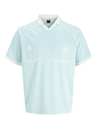 Jack Jones Youths Eterna Football Junior Polo - Omphalodes Omphalodes flat front view