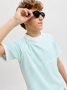 Jack Jones Youths Eterna Football Junior Polo - Omphalodes Omphalodes back view