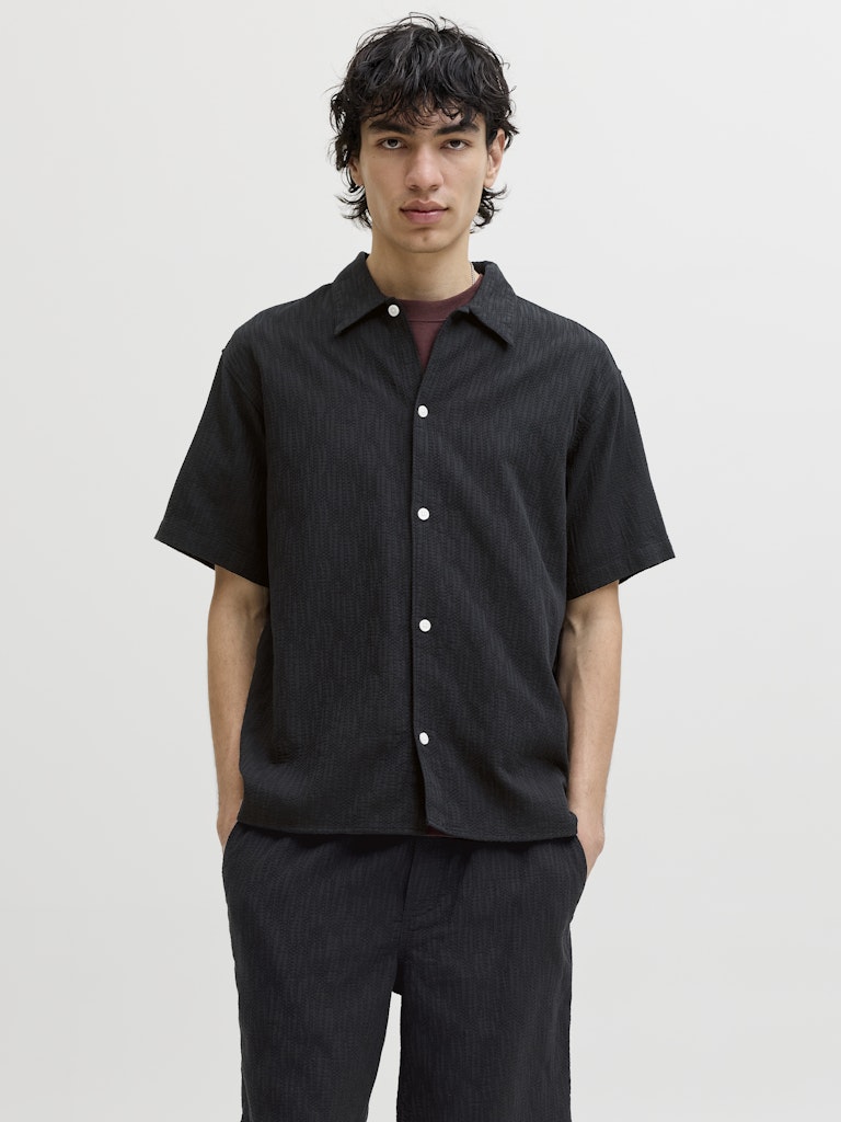 Montauk Wavy Texture Shirt - Black