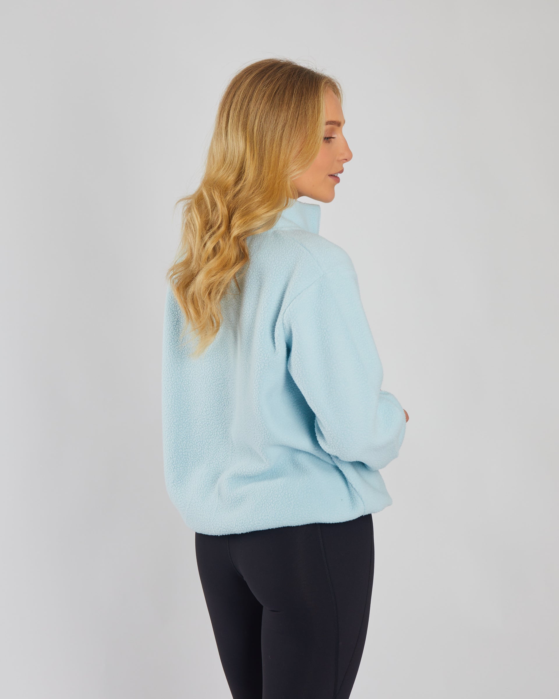 Ladies Jacqueline Half Zip - Cool Blue-Model Back View