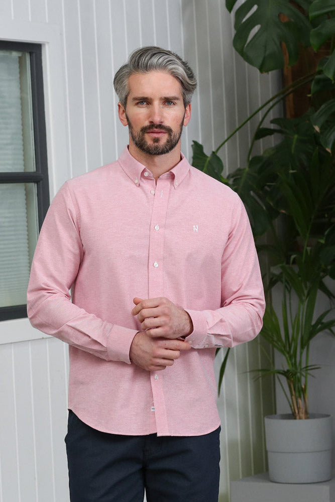 Kenrow Menswear Jagger Brick Melange Oxford Shirt Brick Melange front view