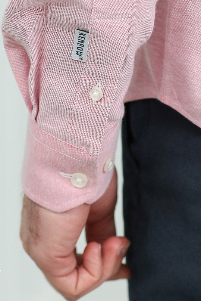 Kenrow Jagger Oxford Shirt Brick Melange, side view on model