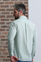 Kenrow Menswear Jagger Green Melange Oxford Shirt Green Melange detail view