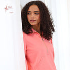 RANT & RAVE LADIES Relax & Renew Coral Jane Half Zip Coral detail view
