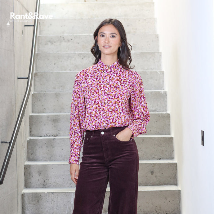Ladies Jasleen Pink Blouse-Top Tucked In Look