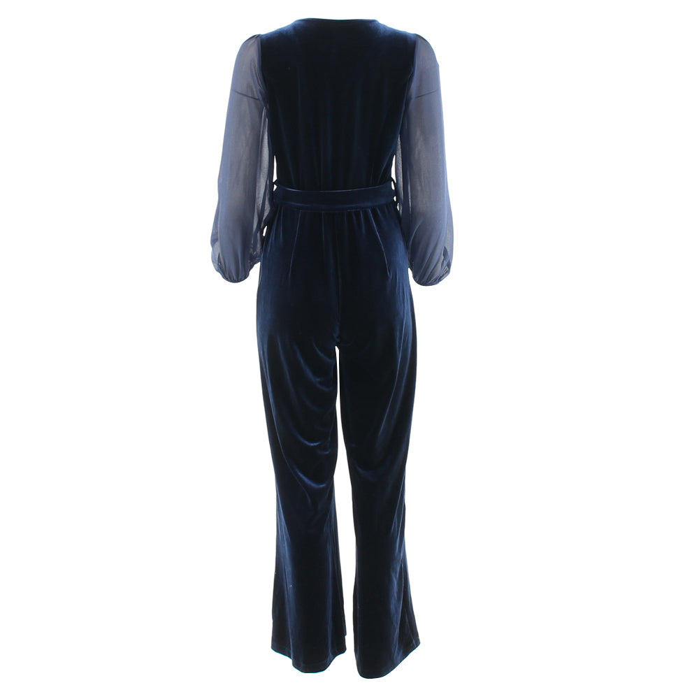 Ladies Jasmine Navy Jumpsuit-Back View