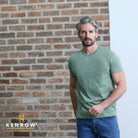 Kenrow Menswear Jax Basil Brushed Tee Basil model front view