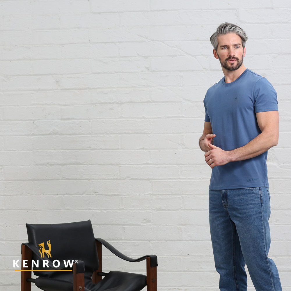Kenrow Menswear Jax Denim Brushed Tee DENIM detail view