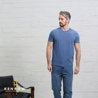 Kenrow Menswear Jax Denim Brushed Tee DENIM front view