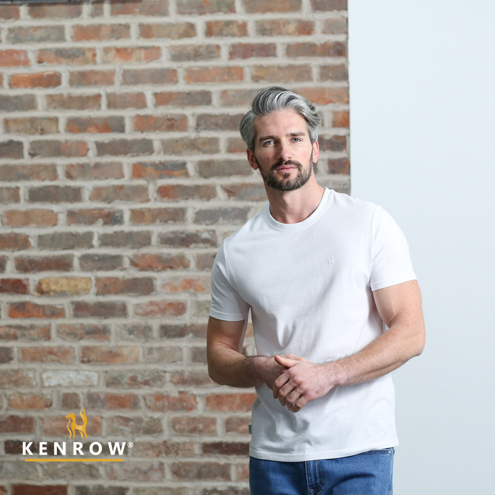 Kenrow Menswear Jax White Brushed Tee WHITE detail view