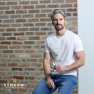 Kenrow Menswear Jax White Brushed Tee WHITE model front view