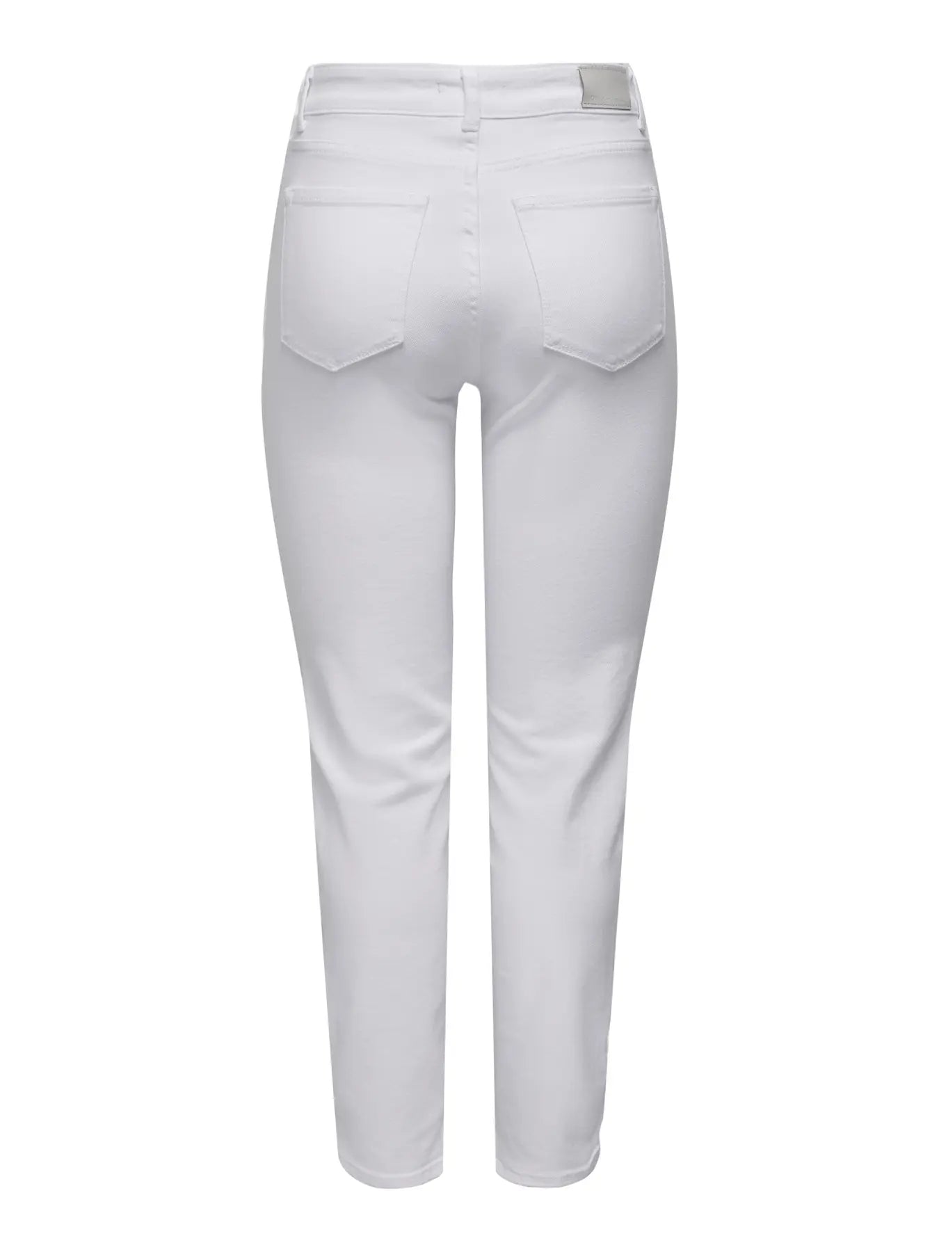ONLY Emily Stretch High Waist Denim Jeans WHITE flat front view