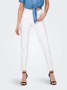 ONLY Emily Stretch High Waist Denim Jeans WHITE front view