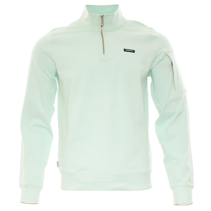 Men's Julien Green Half Zip Knit-Ghost Front View