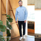 Kenrow Menswear Julien Sky Blue Half Zip Knit SKY BLUE model front view