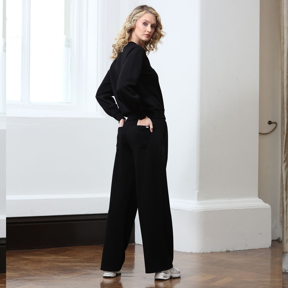Ladies Relax & Renew Juno Black Jogger-Model Back View