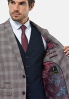 6TH SENSE Jackson Plum 3 Piece Suit PLUM back view