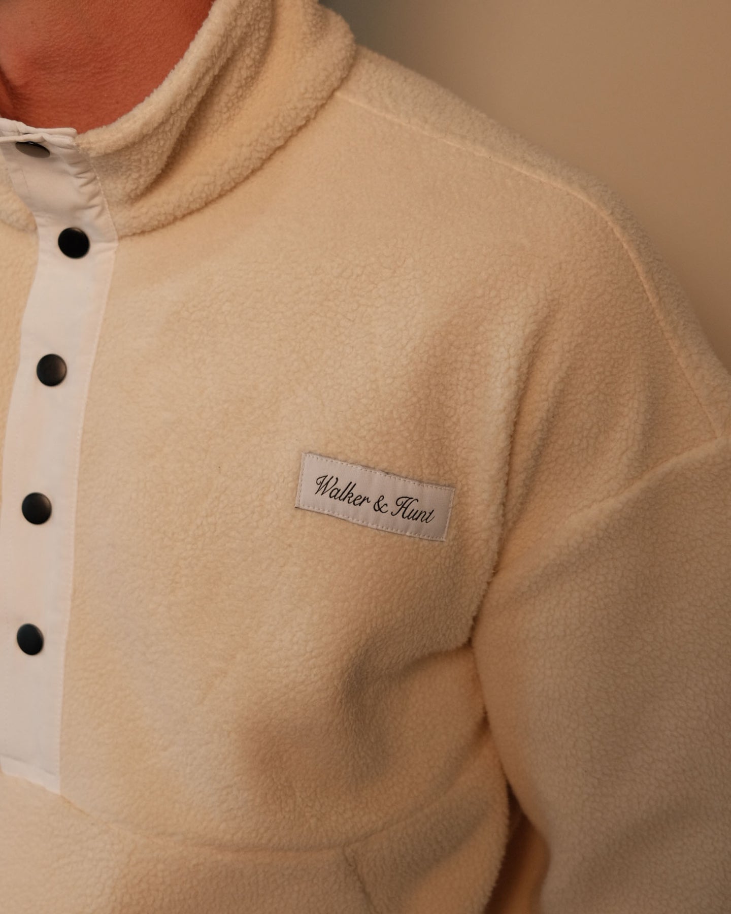 Sherpa Fleece Cream-Chest logo view