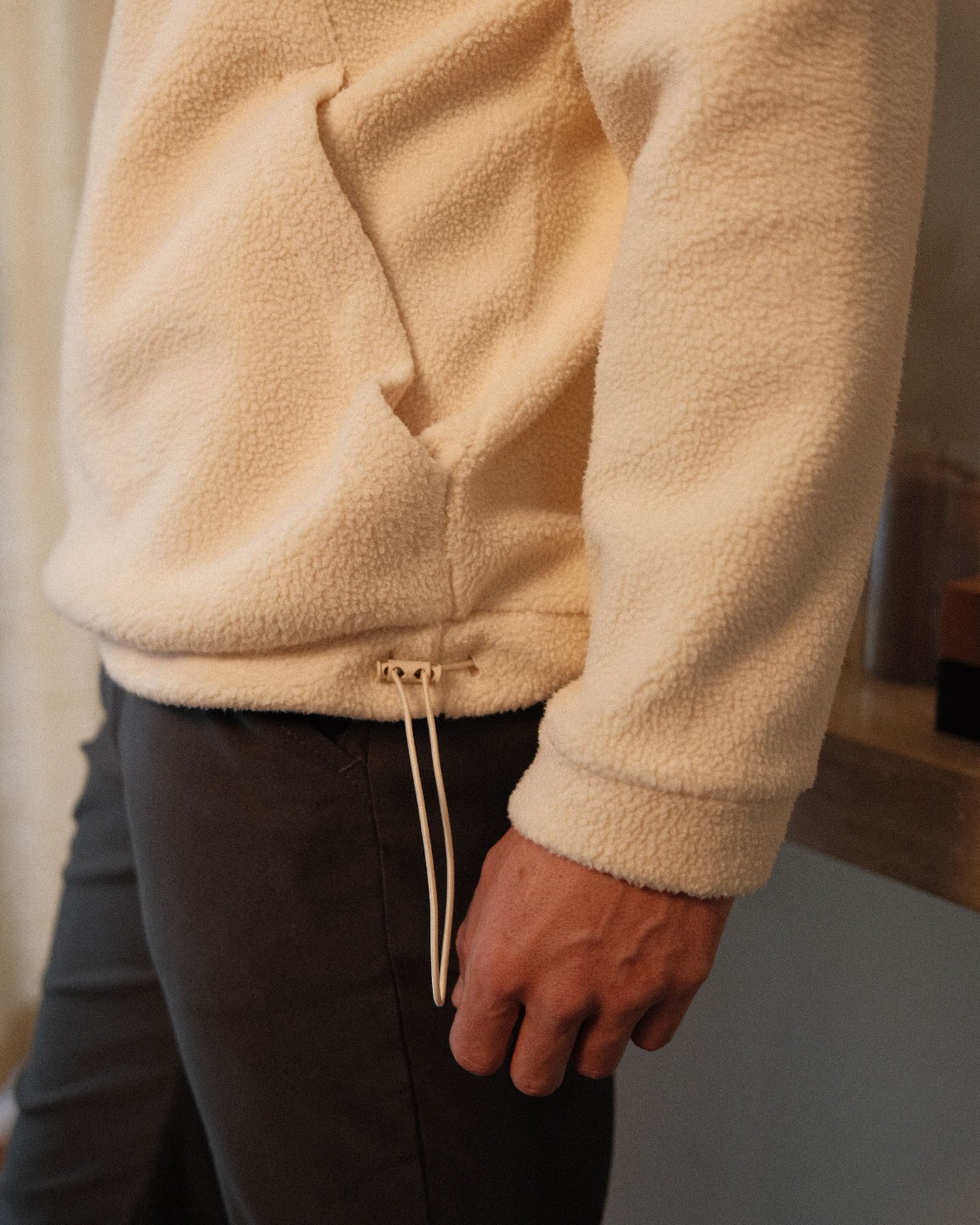 Sherpa Fleece Cream-Sleeve view