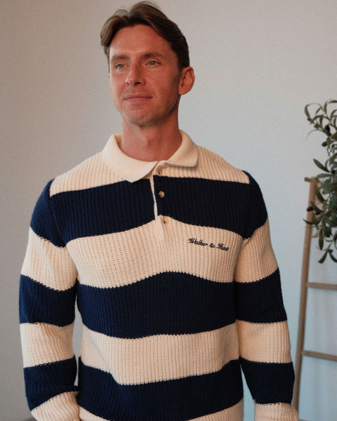 Striped Navy & Cream Knit