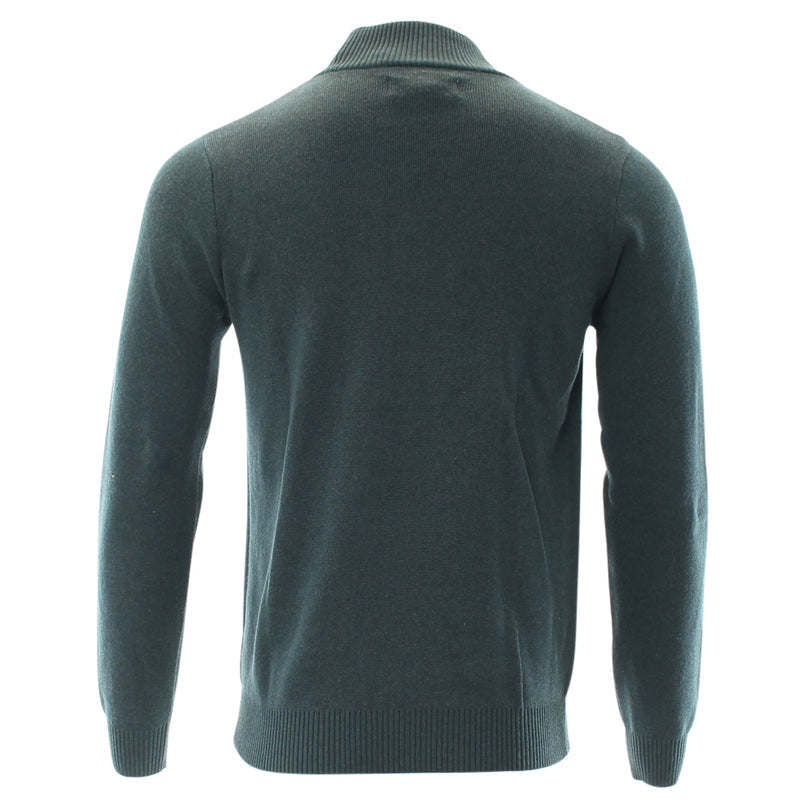 Men's Jason Half Zip Sweat - Dark Olive-Back View