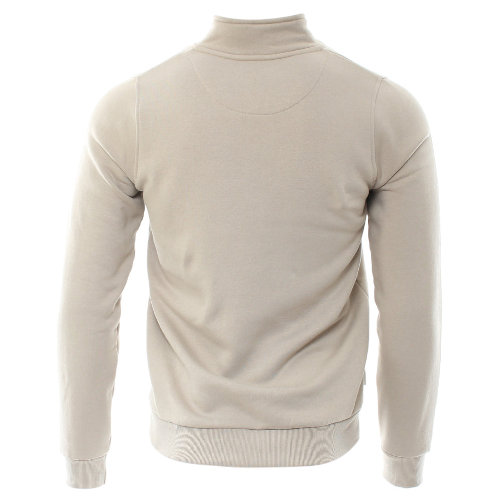 Men's Jerald Half Zip Jumper - Sand Melange-Back View