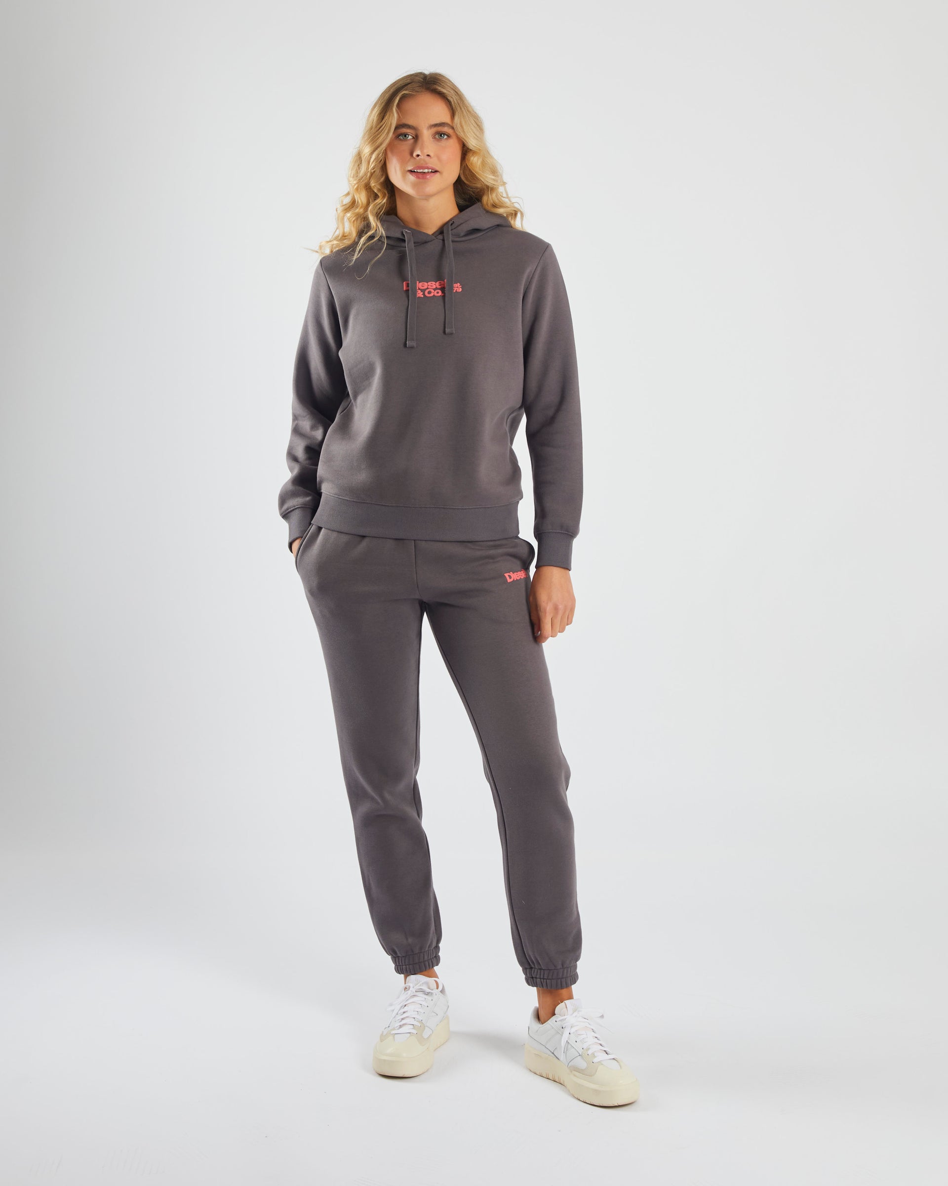 Ladies Annora Dark Clay Jogger-Model Full Front View